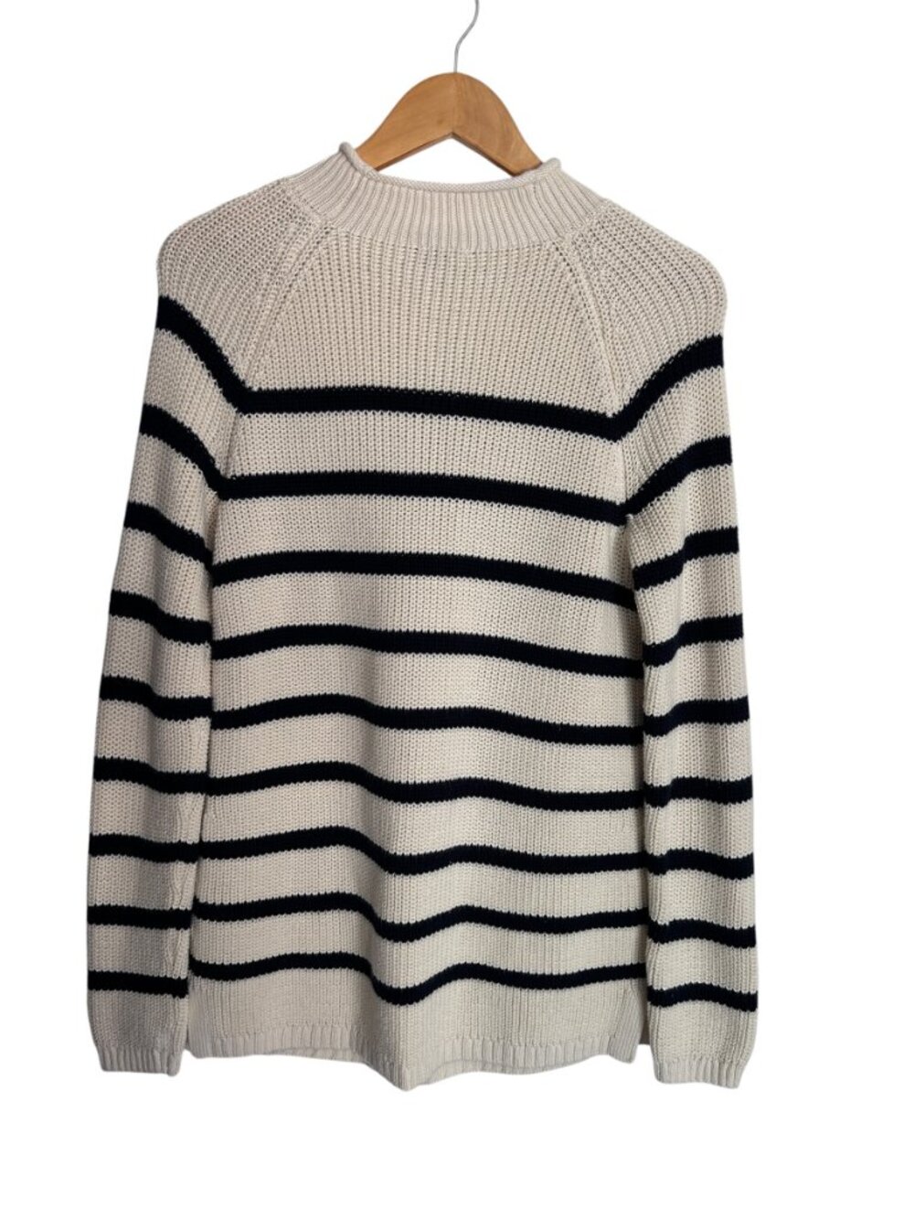 Talbots Cotton Shaker Stitch Roll Neck Sweater Medium - Picture 4 of 5